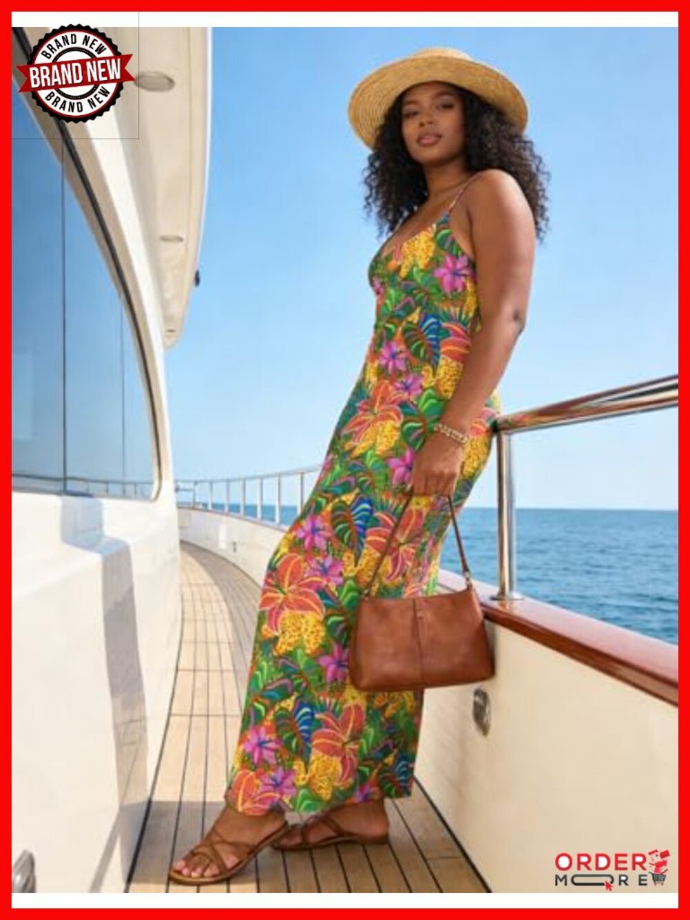 Maxi Dress with Adjustable Straps and Side Pockets - Picture 2 of 6